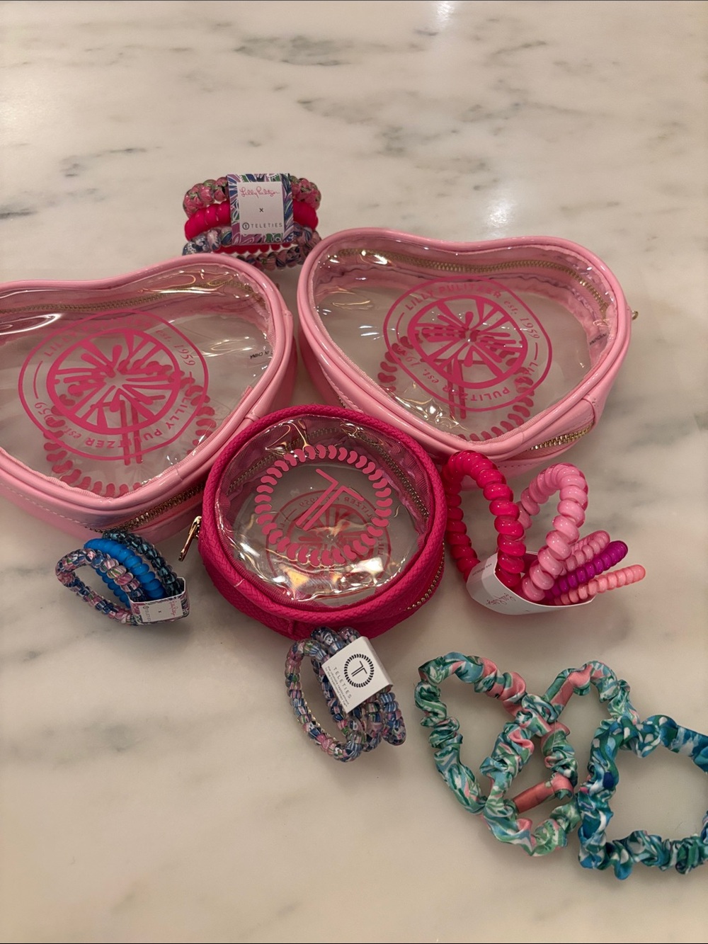 Lilly Pulitzer and Teleties hair ties and pouches
